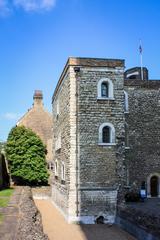 side view of the Jewel Tower with an empty moat