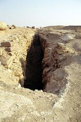 Boat pit at the Pyramid of Djedefra in Abu Rawash, Egypt