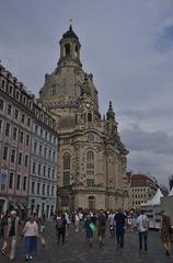 Church of Our Lady (Frauenkirche) in Dresden with multi-purpose reconstructed buildings