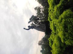 Amar Ekushey monument at Jahangirnagar University right side wide shot