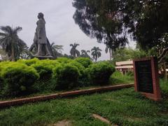 Inauguration plaque and Amar Ekushey monument at Jahangirnagar University