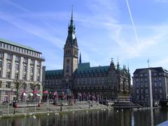 Hamburg war memorial in front of city hall