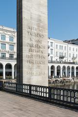 World War memorial at Rathausmarkt in Hamburg