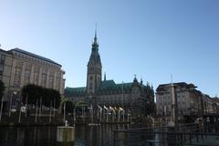 Hamburg war memorial by the city hall with 1931 inscription honoring soldiers of World War I