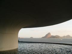 Base of Niterói Contemporary Art Museum in Rio de Janeiro, Brazil