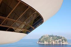 Panoramic view of Niterói, Brazil, with buildings and coastal landscape