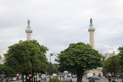 Columns and statues of Philip Augustus and Saint Louis at Place de la Nation in Paris, France