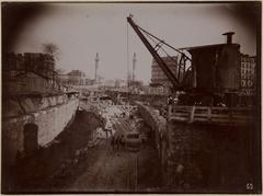 Construction of Nation station, Place de la Nation, Paris, 1902