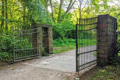 Historic gate entrance of Hammer Park in Hamburg