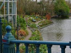 Amsterdam Botanical Garden and pool view from Nieuwe Herengracht