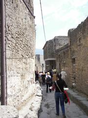 Street in Pompeii with historical ruins