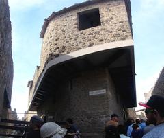 ancient two-story house ruins in Pompeii