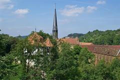 view from Schafhof to the monastery