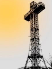 30 meter metal cross on Mount Royal in Montreal