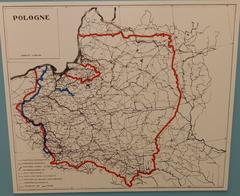 Map of the Second Polish Republic borders with proposed and Versailles Treaty lines