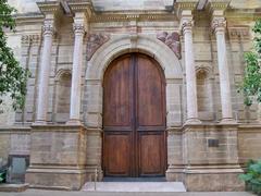 Catedral de Málaga con placa conmemorativa del pueblo de Málaga por su contribución a la independencia de los Estados Unidos