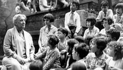 Jane Addams speaking at Hull House in 1935