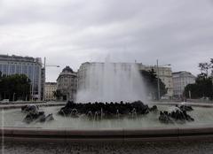 Hochstrahlbrunnen fountain in Vienna near Soviet War Memorial