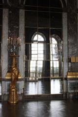 King's bedroom door closed in the Hall of Mirrors, Palace of Versailles, France