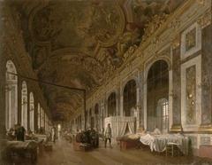 Hall of Mirrors in the Palace of Versailles transformed into military hospital