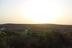 sunrise over mountains in Gwalior