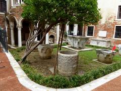 Architectural features outside the Palazzo Contarini del Bovolo in Venice