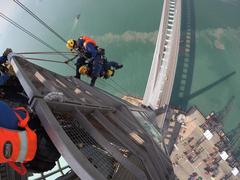 High-Angle Rescue Team training at Stonecutters Bridge