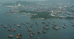 Port of Hong Kong aerial view