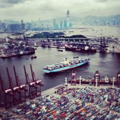 Edith Maersk departing from the Port of Hong Kong