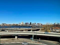 Charlesgate interchange with Mass Ave Bridge and Cambridge skyline