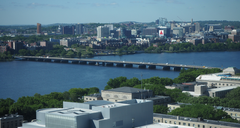 Harvard Bridge viewed from Cambridge towards Boston