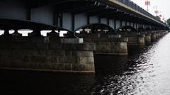 Harvard Bridge connecting Boston and Cambridge in panoramic view