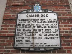 Cambridge plaque on Dunster Street in Cambridge, Massachusetts