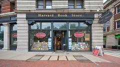 Harvard Book Store facade on Massachusetts Avenue in Cambridge, MA