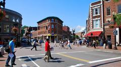 Harvard Square in Cambridge, Massachusetts in 2009