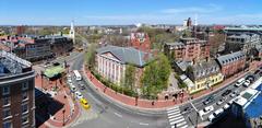 Harvard Square aerial view from a nearby building