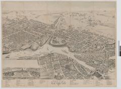 Bird's-eye view of Ottawa in 1876