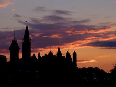 Scenic view of Ottawa with notable buildings and waterways