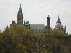 Image of the Parliament building from an unusual angle