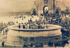 Red Square in Moscow with a religious procession in 1914