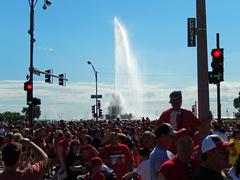 Blackhawks fans celebrating at Grant Park