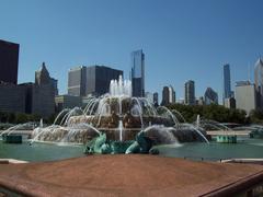 Buckingham Fountain and the Chicago Skyline, August 2010