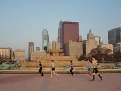 West view of Buckingham Fountain in Chicago's Grant Park