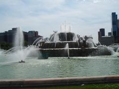 Buckingham Fountain in Grant Park during the day with water jets flowing