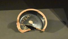 Fragment of Attic pottery with graffito in Greco-Iberian script from the 4th century BC