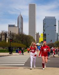 Women in Polish princess shirts and Polish flag makeup