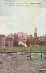 Group of skyscrapers on lakefront in Chicago