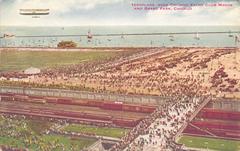 Aeroplane over Chicago Yacht Club House and Grant Park