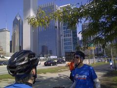 Cyclists at Millennium Park during Ald. Fioretti's 2nd Ward 2014 Bike Tour