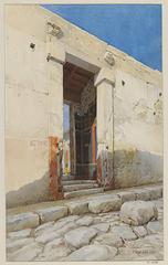 Entry to a Roman domus watercolor by Luigi Bazzani